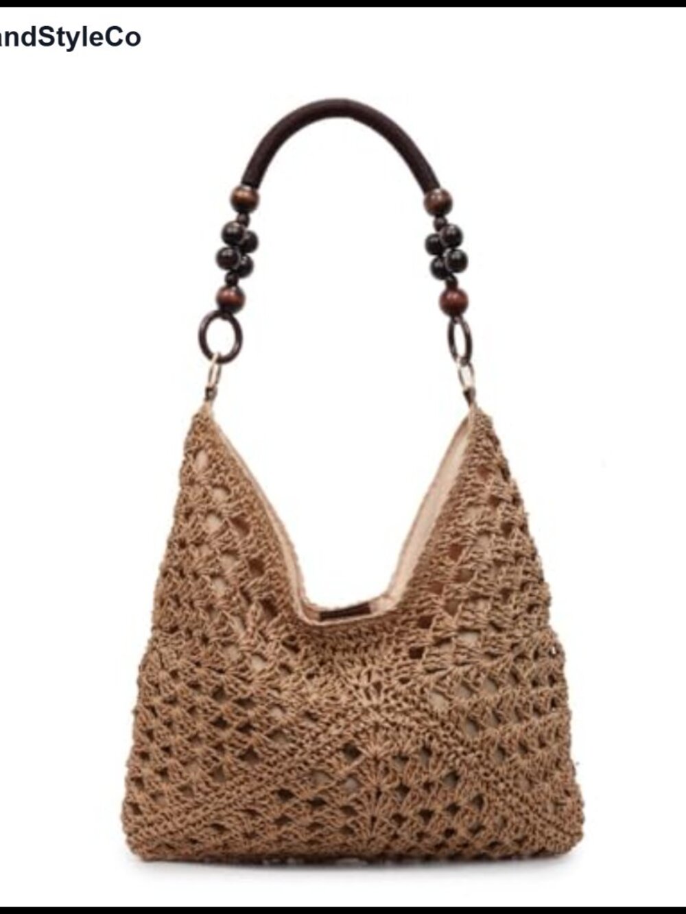 Straw Hobo Bag Large Woven Mesh Beach Tote Shoulder Handbag Summer